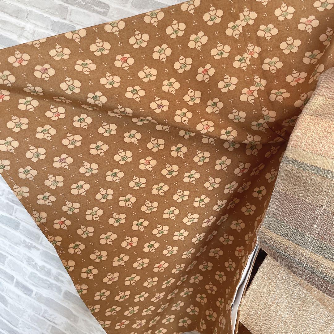 紬　フルセット　横見梅　小梅　小紋　かわいい　バチ衿　着物　H6