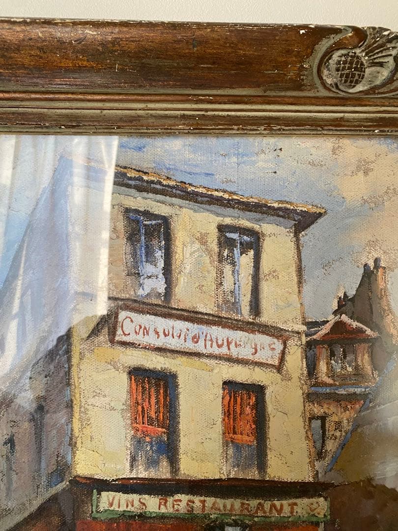 フェルナンド ラバル パリ風景 アンティーク 油絵 油彩画 額縁