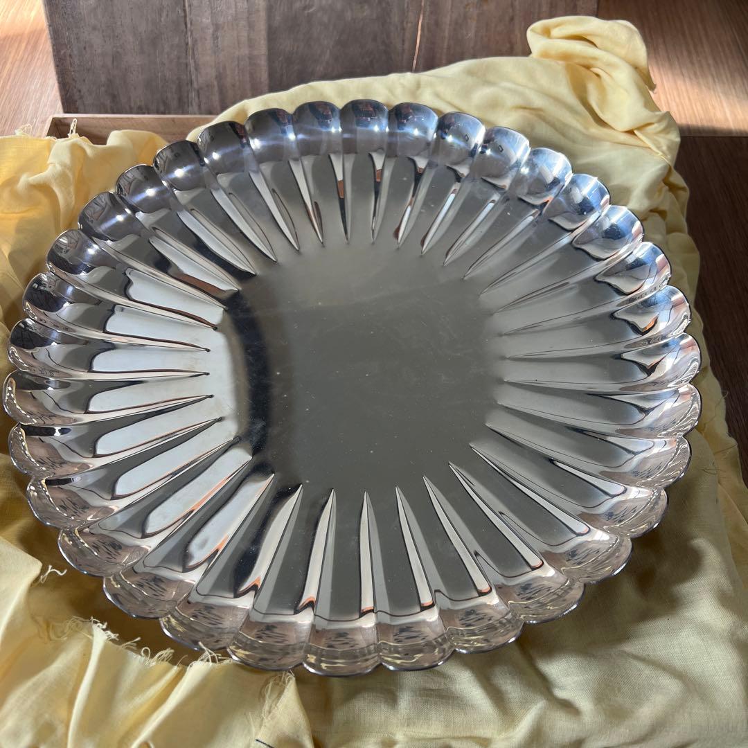 中村喜久雄 作 銀製皿 659g完全未使用品