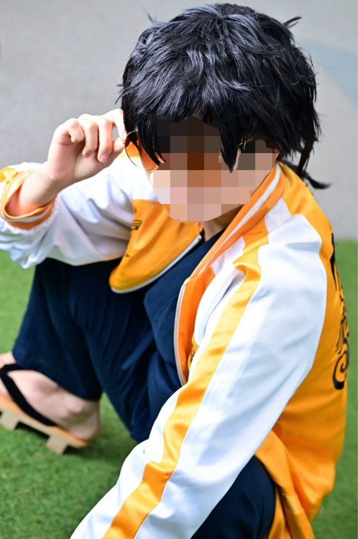 十亀条コスプレ一式 WINDBREAKER 獅子頭連 下駄 サングラス ウィッグ