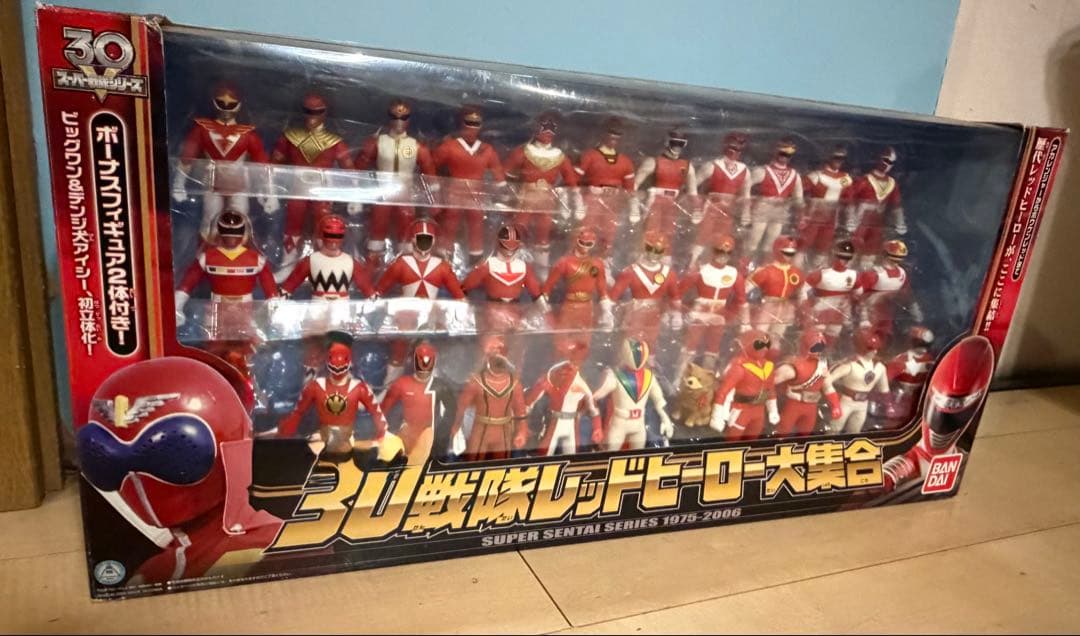 30戦隊レッドヒーロー大集合 バンダイ　ソフビ　戦隊　ヒーロー 新品 バンダイ スーパー戦隊シリーズ 30戦隊レッドヒーロー大集合