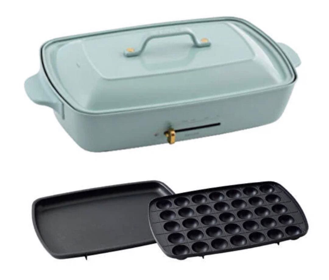 BRUNO ホットプレート グランデサイズ 【直営店限定カラー】ブルーグレー ホットプレートグランデサイズ+深鍋+グリルプレートセット 【直営店