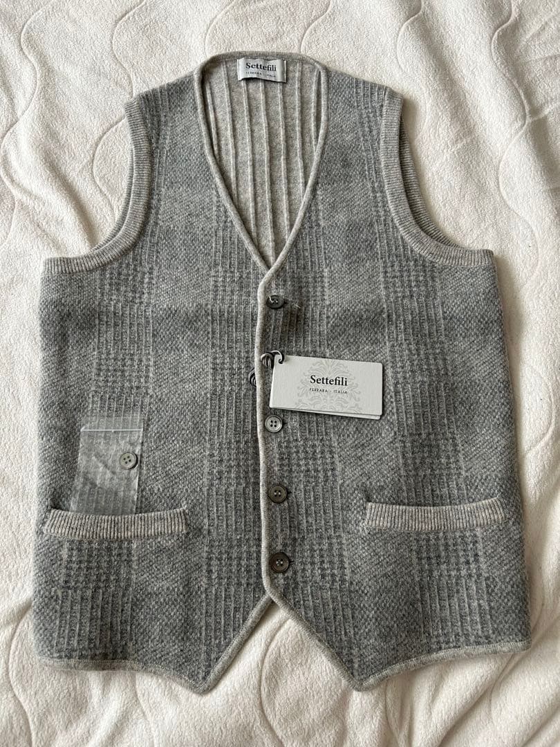 【新品未使用】Settefili Cashmere/セッテフィーリカシミア　ジレ Settefili Cashmere (セッテフィーリ カシミア) Gilet (ニットダブル