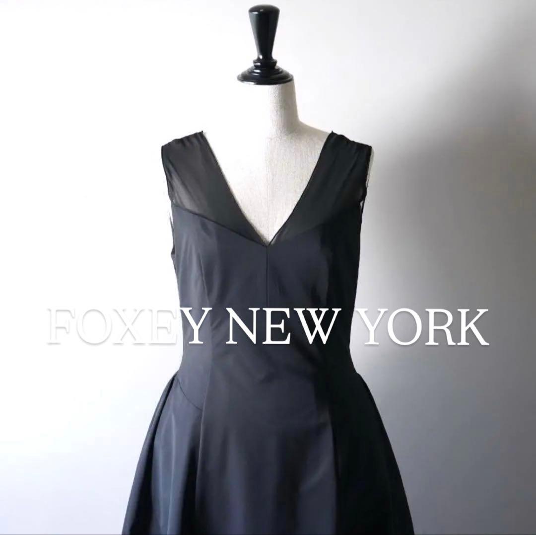 FOXEY】【FOXEY NEW YORK】 ブラックシースルーワンピース - メルカリ