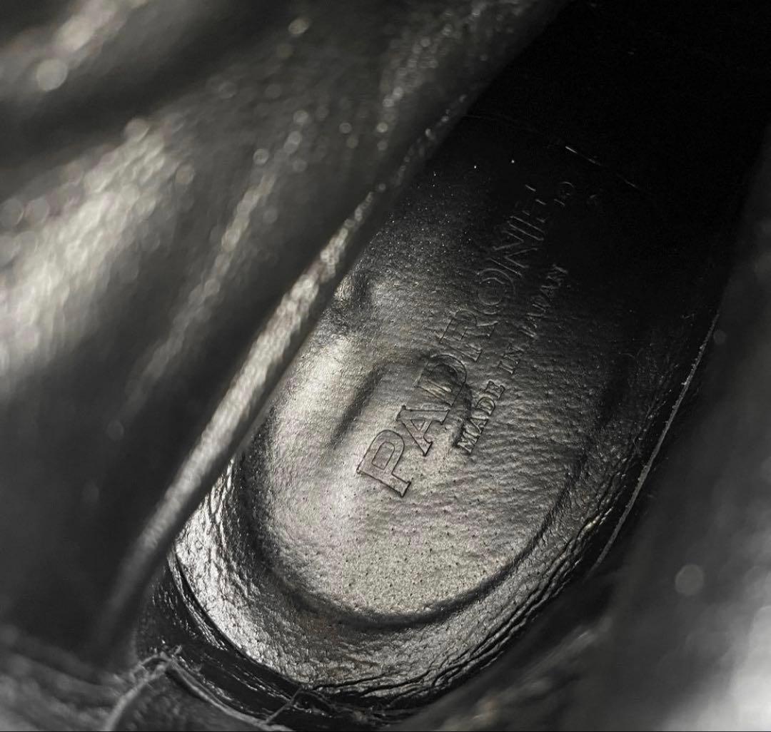 《超美品》PADRONE パドローネ バックジップ ブーツ 本革 黒系 40