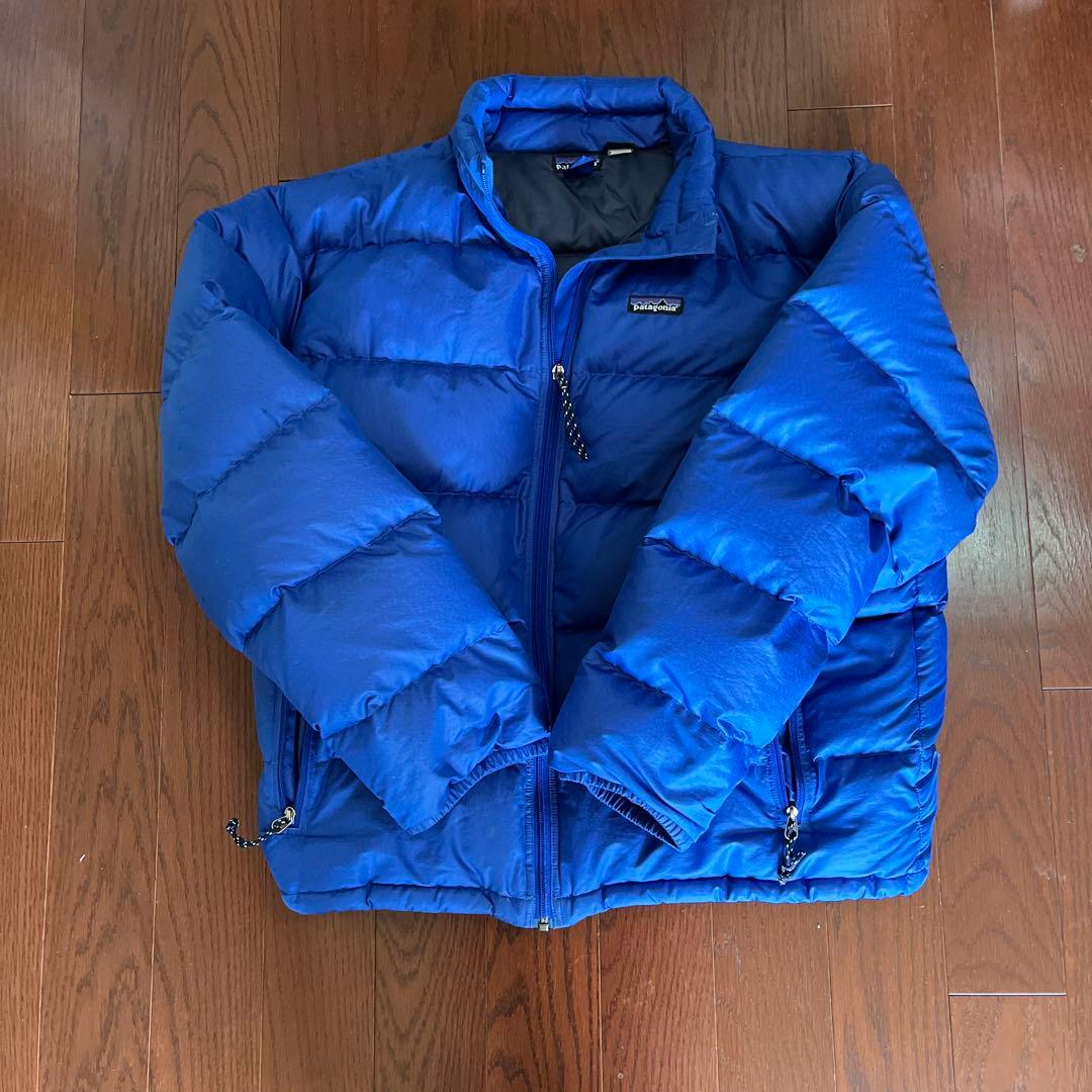 patagonia ダウンジャケット 青 Lサイズ - メルカリ