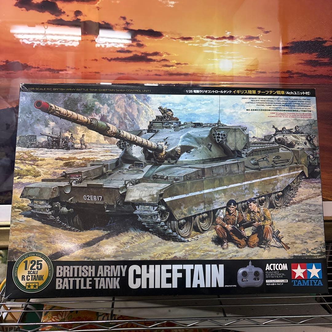 タミヤ 1/25RCタンク イギリス軍チーフテン戦車　4chユニット付　未組立 タミヤ 1/25RCタンクシリーズ イギリス陸軍 チーフテン戦車 (4ch