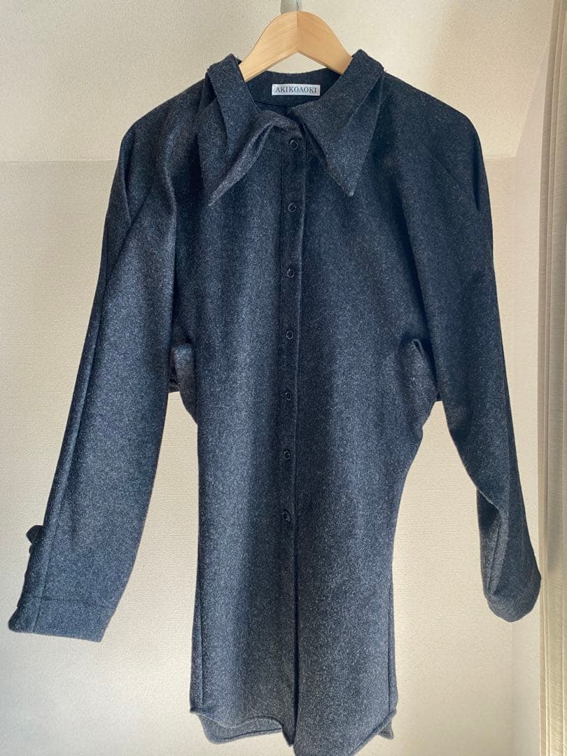 AKIKOAOKI ウール シャツ dementional shirts