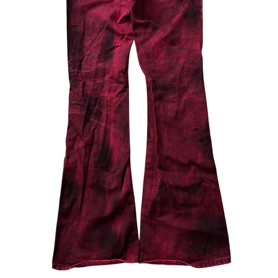 FUGA grunge design flare denim Red y2k