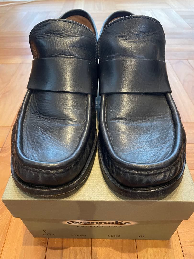 美品！Patrick cox 黒 ローファー 41 PATRICK COX パトリックコックス ワナビー アンクルローファー