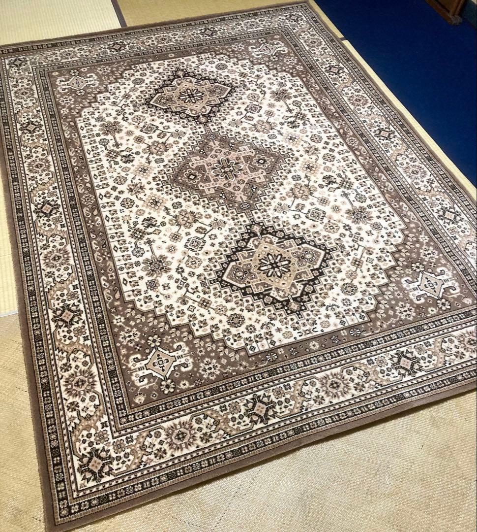 ア*郎様 【アンティークラグ】絨毯・カーペット Amazon｜カーペット 3畳 ペルシャ絨毯風 ラグ マット 花柄 洗える