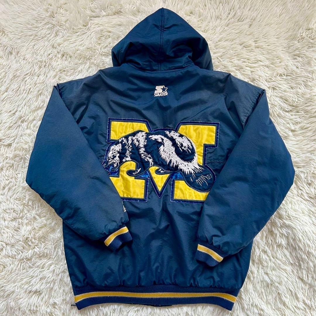 STARTER フーディージャケット ミシガン・ウルヴァリンズ 紺/黄 M