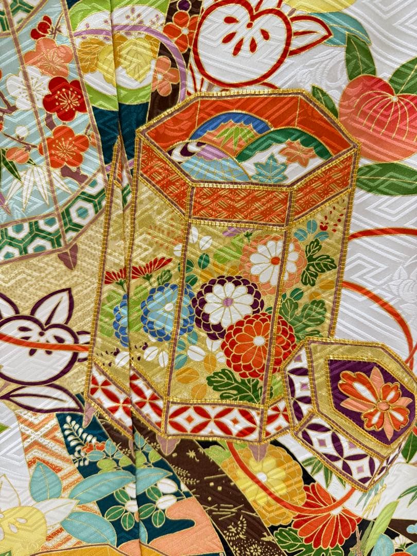 1/26迄の出品】新品【吉澤織物】板場友禅 振袖 白地 古典 未仕立 三越