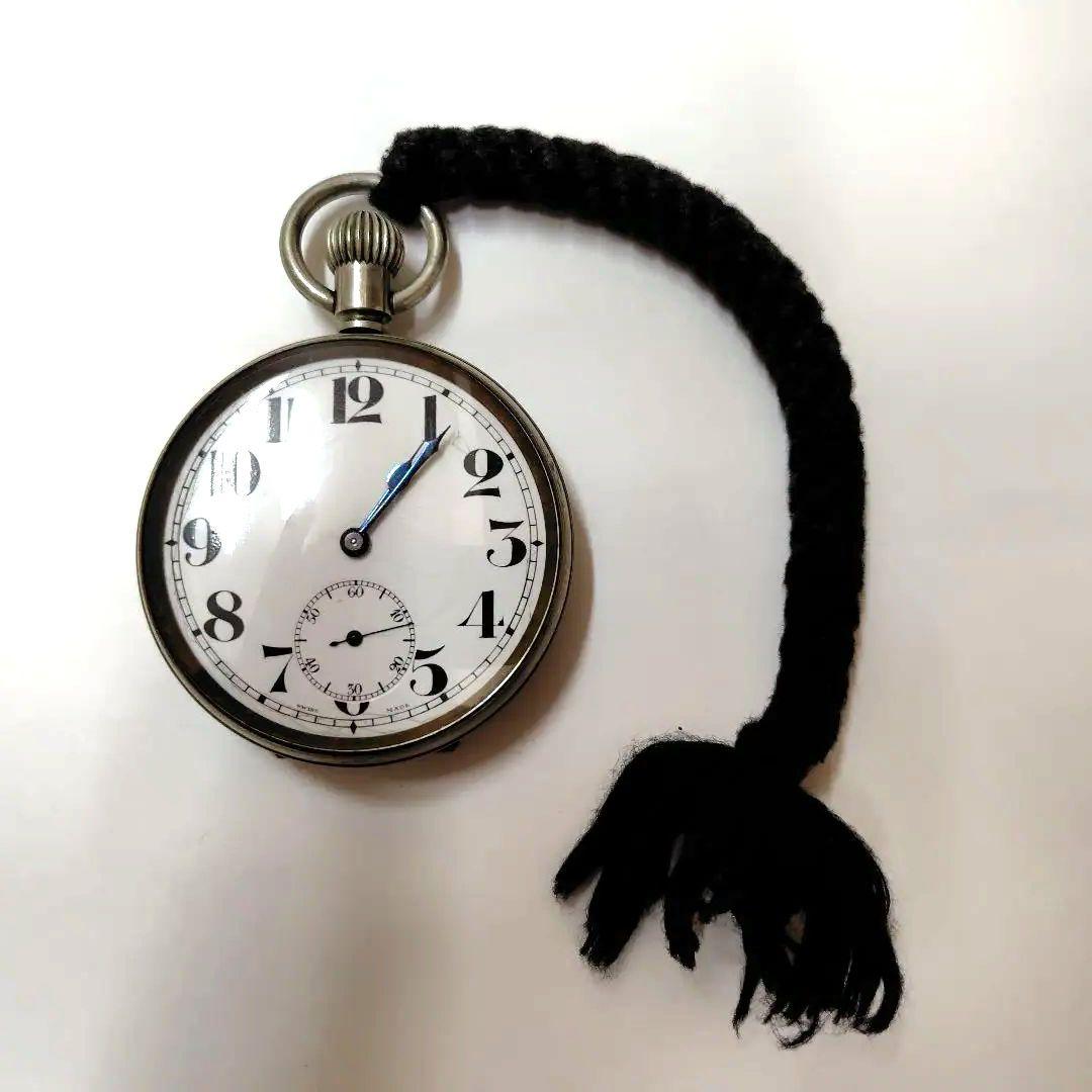 懐中時計 青い針 白文字盤 ZENITH（ゼニス） 懐中時計 手巻き 彫刻 青針 アラビア数字 白文字盤