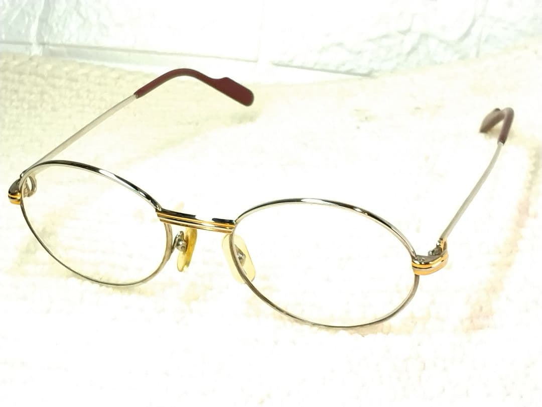 Cartier　フランス製　フルリム メタルオーバル　メガネ Cartier（カルティエ） 51□23 140 メガネ 眼鏡 老眼鏡 アイウェア