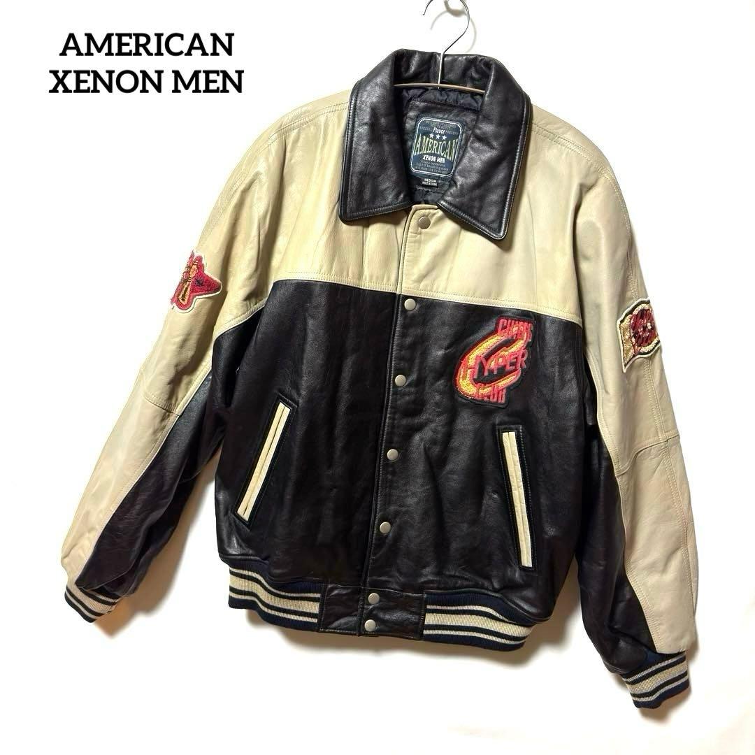 AMERICAN XENON MEN レザー スタジャン 牛革 バイカラー L - メルカリ