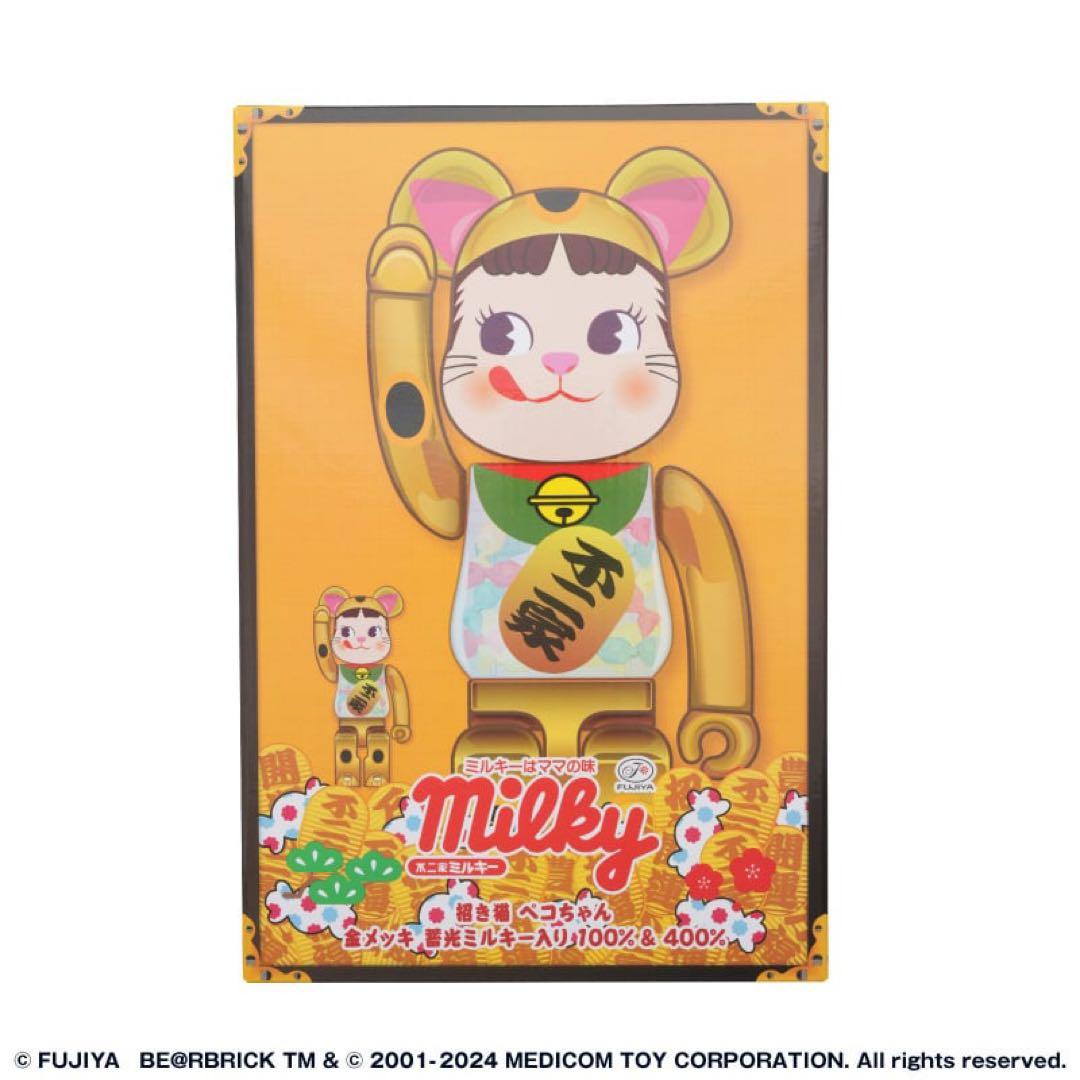 BE@RBRICK 招き猫 ペコちゃん 金メッキ 100％ & 400％ - メルカリ