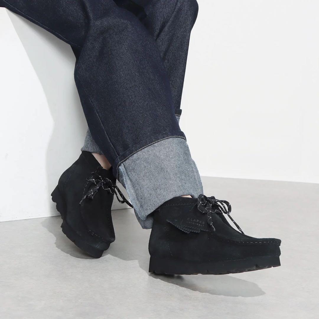 クラークス　ワラビーブーツゴアテックス （ブラックスエード）24センチ WallabeeBT GTX / メンズ ワラビーブーツゴアテックス （ブラック