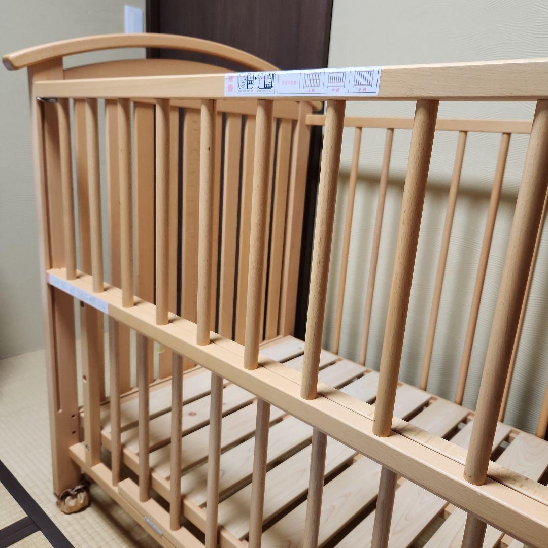ミキハウス ベビーベッド 日本製 国産ヒノキ すのこベッド 取扱説明書