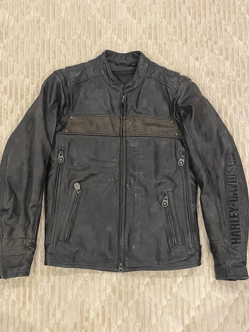 美品HARLEY-DAVIDSON ブラック本革ジャケットS冬用 Harley Davidson（ハーレー・ダビッドソン） レザージャケット