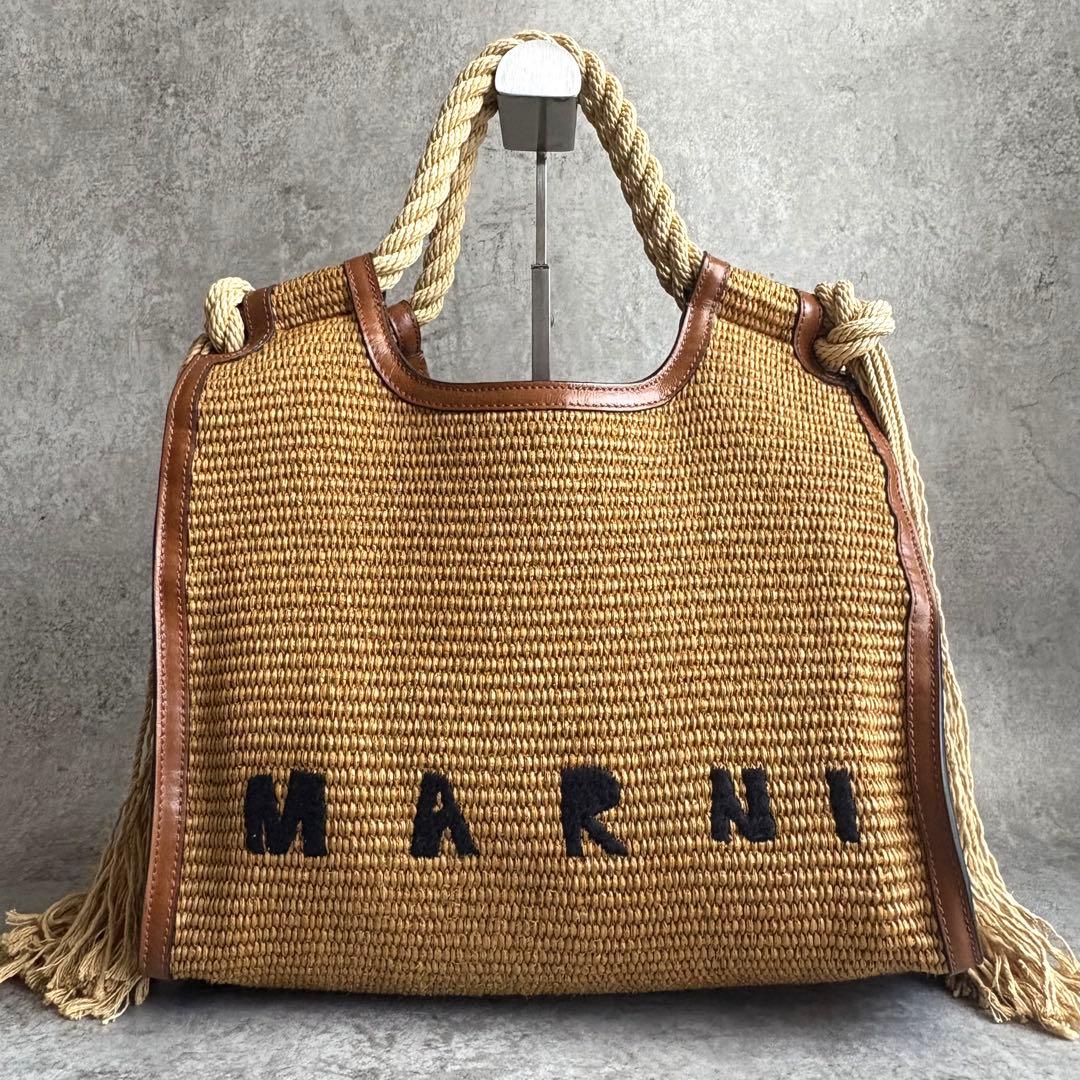 りくる様】MARNI Marcel ロープ トート ハンドバッグ かごバッグの通販