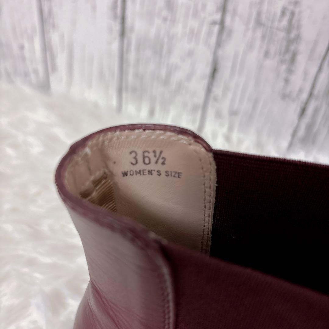 美品 トッズ サイドゴアブーツ チャンキーソール レザー 赤 厚底 23.5cm