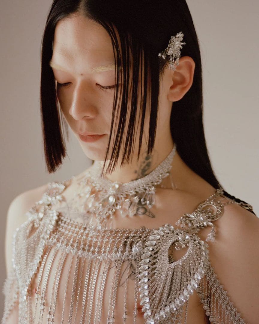 ヘアクリップ tanakadaisuke 左右2個セット クリスタルヘアクリップ