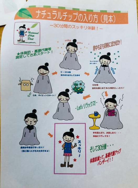 よもぎ蒸しorナチュラルチップハーブ蒸し色々とケープは前にファスナー