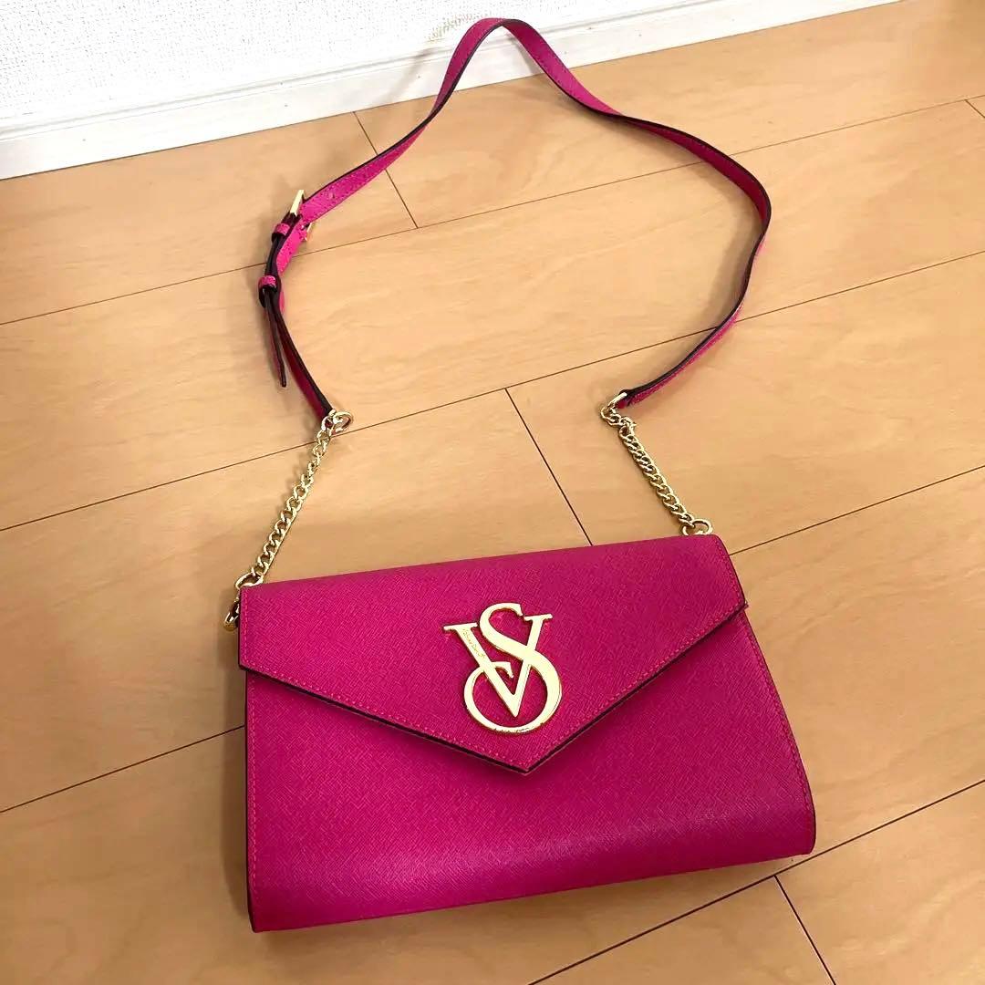 ヴィクトリアシークレット ショルダーバッグ ピンク ロゴ - メルカリ