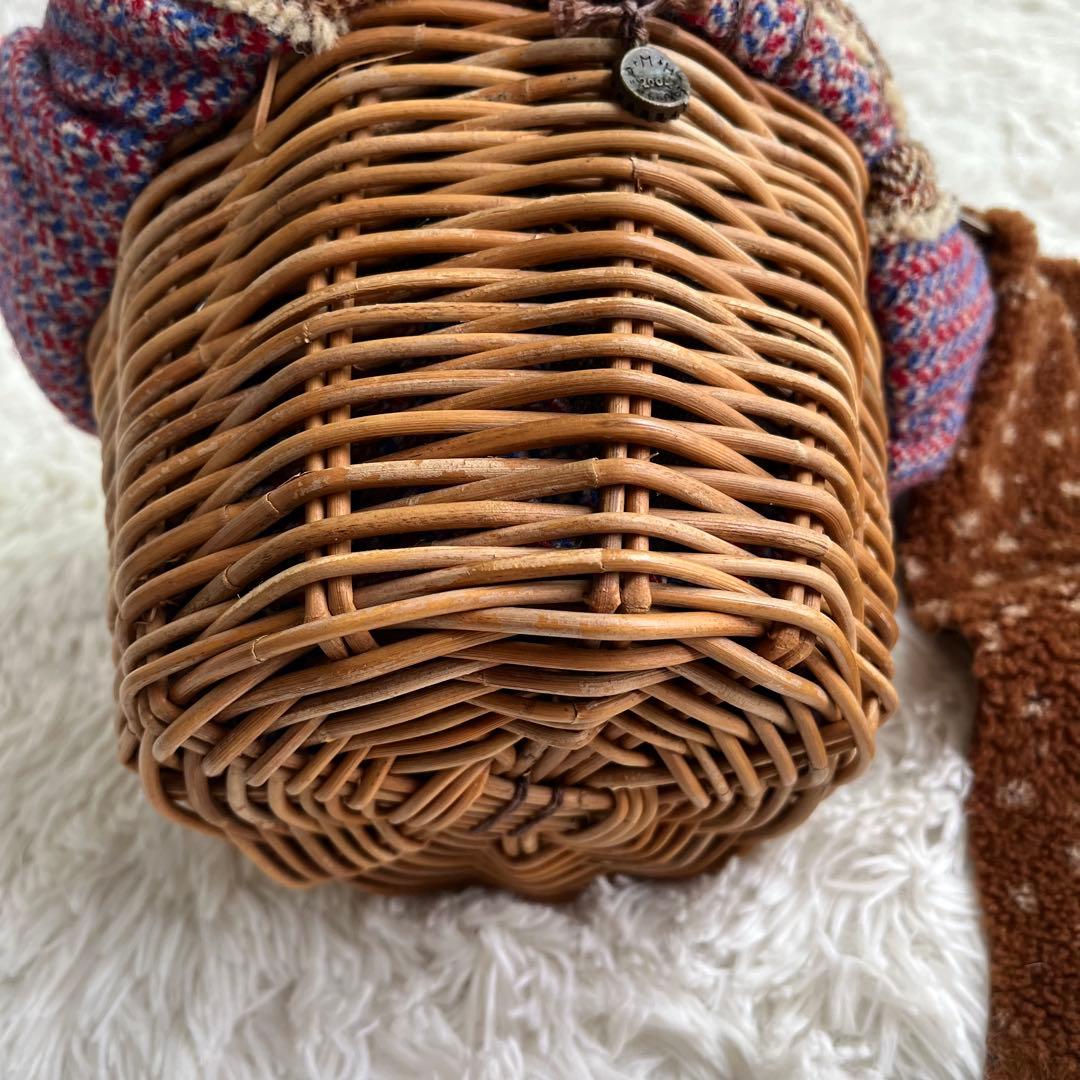 エバゴス かごバッグ 紅籘 ムートンレザー被せ ハリスツイード - メルカリ