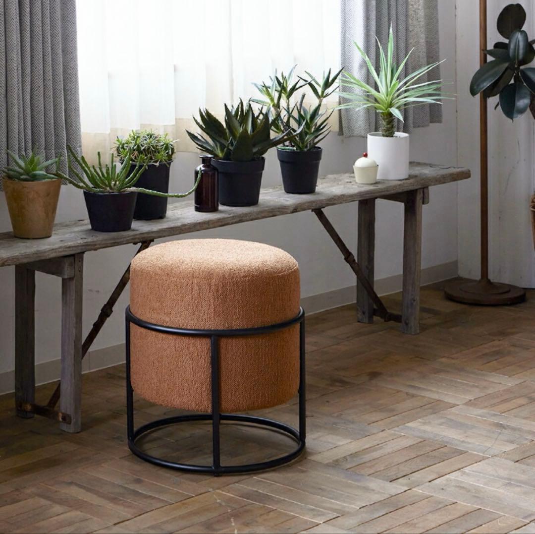 CAPPS 円形ファブリックオットマン・スツール グレー 幅45cm - メルカリ