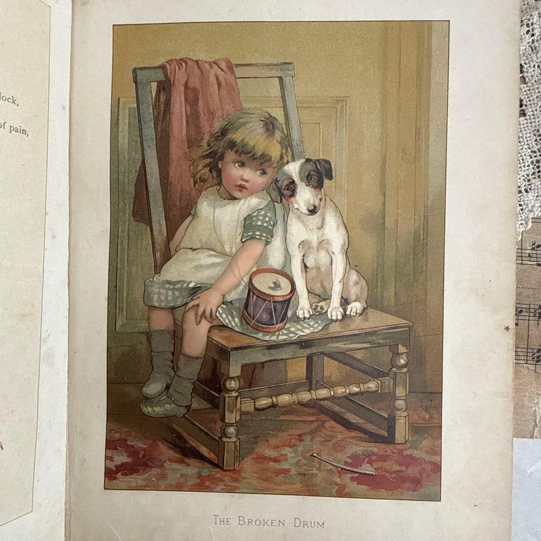 稀少1886年 美しいアンティーク絵本ヴィクトリアン洋書ジャンク