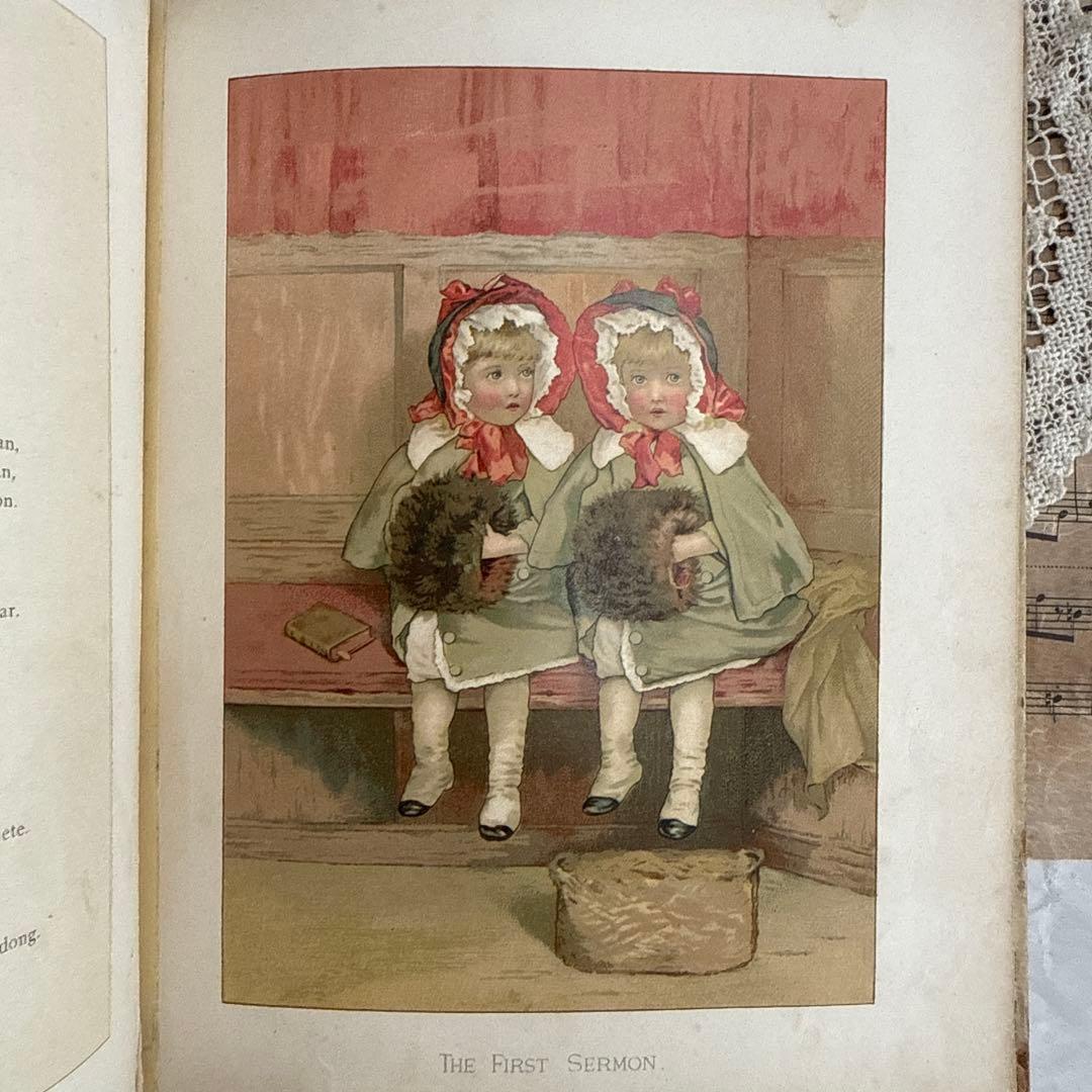 稀少1886年 美しいアンティーク絵本ヴィクトリアン洋書ジャンク