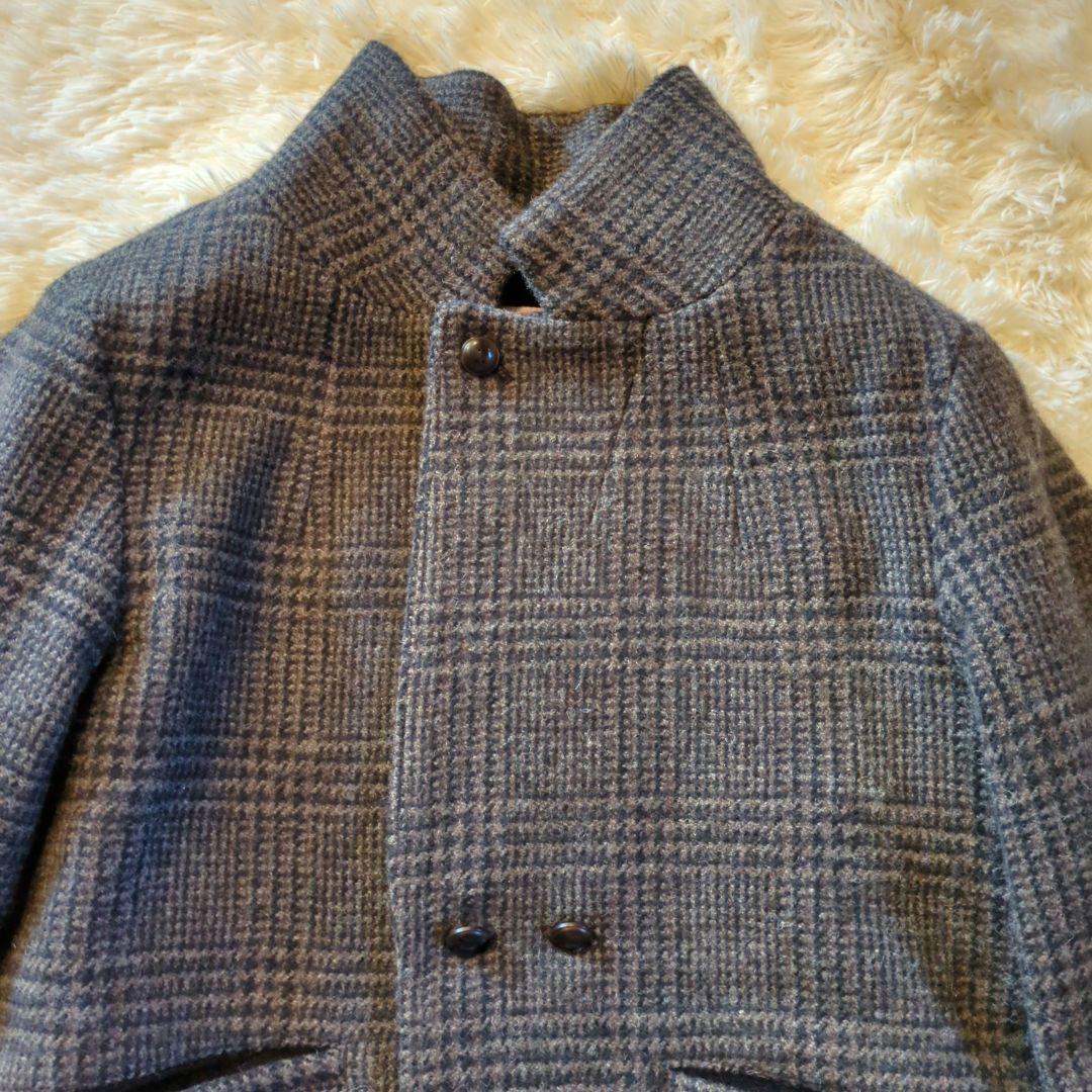 極美品】パラスパレス グレンチェック ウールロングコート 大きめ