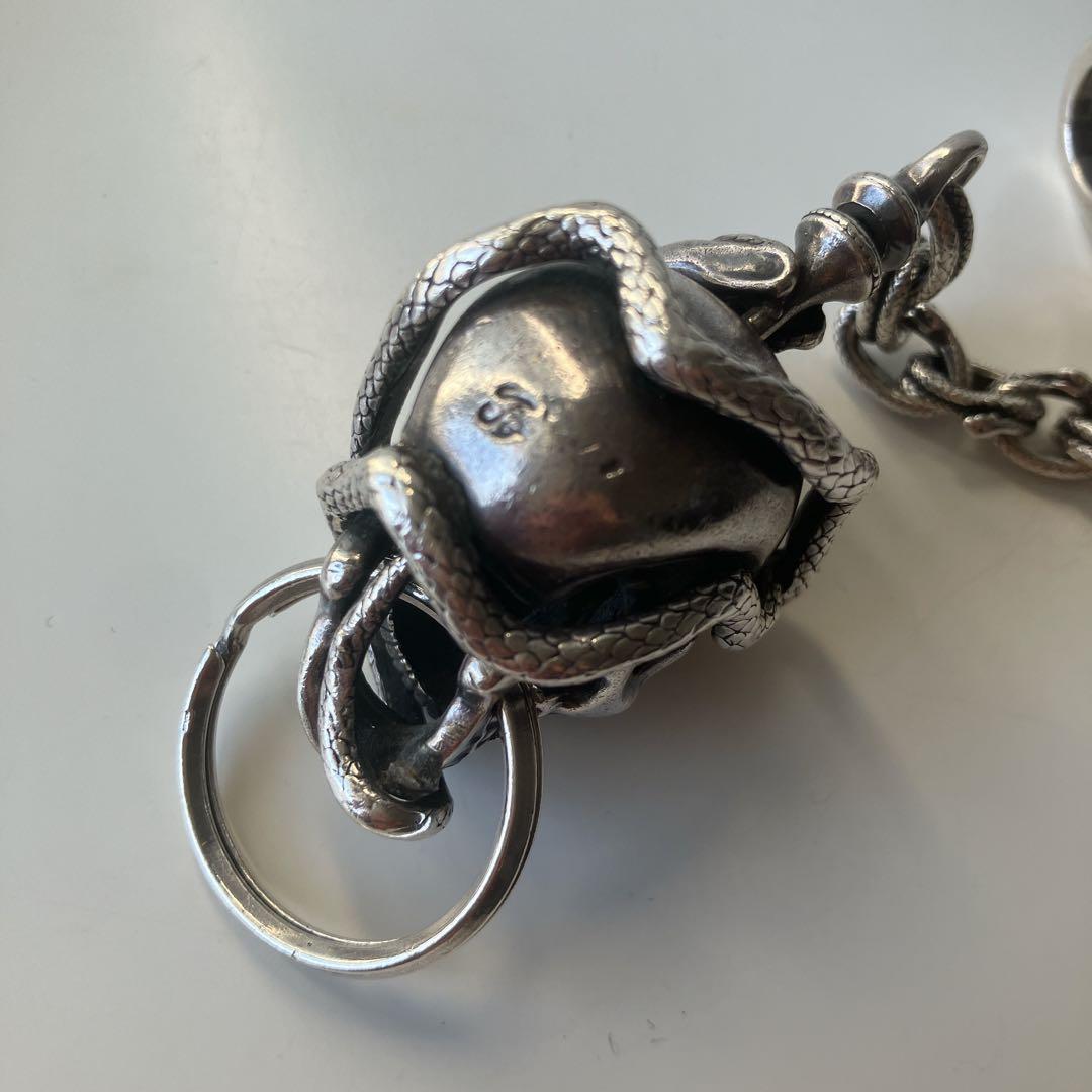 重厚カムタム トライゴッドTryGod スネークスカルキーチェーン 925