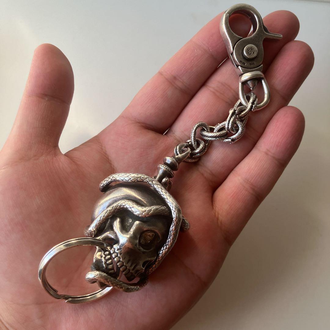 重厚カムタム トライゴッドTryGod スネークスカルキーチェーン 925