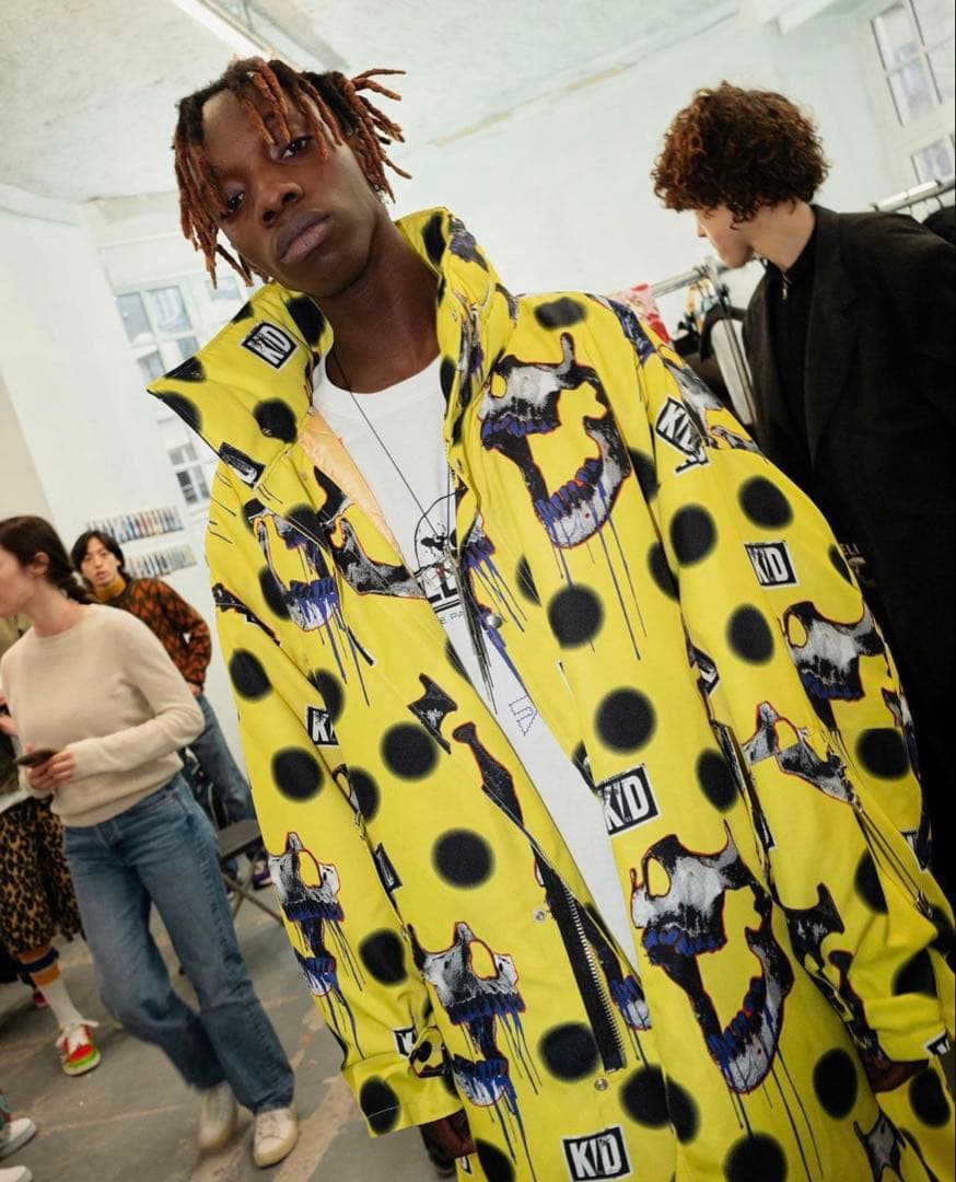 ジャケット・アウター KIDILL SKULL PRINT MODS COAT YELLOW KL792-KHAKI-GREEN84290136.jpg?