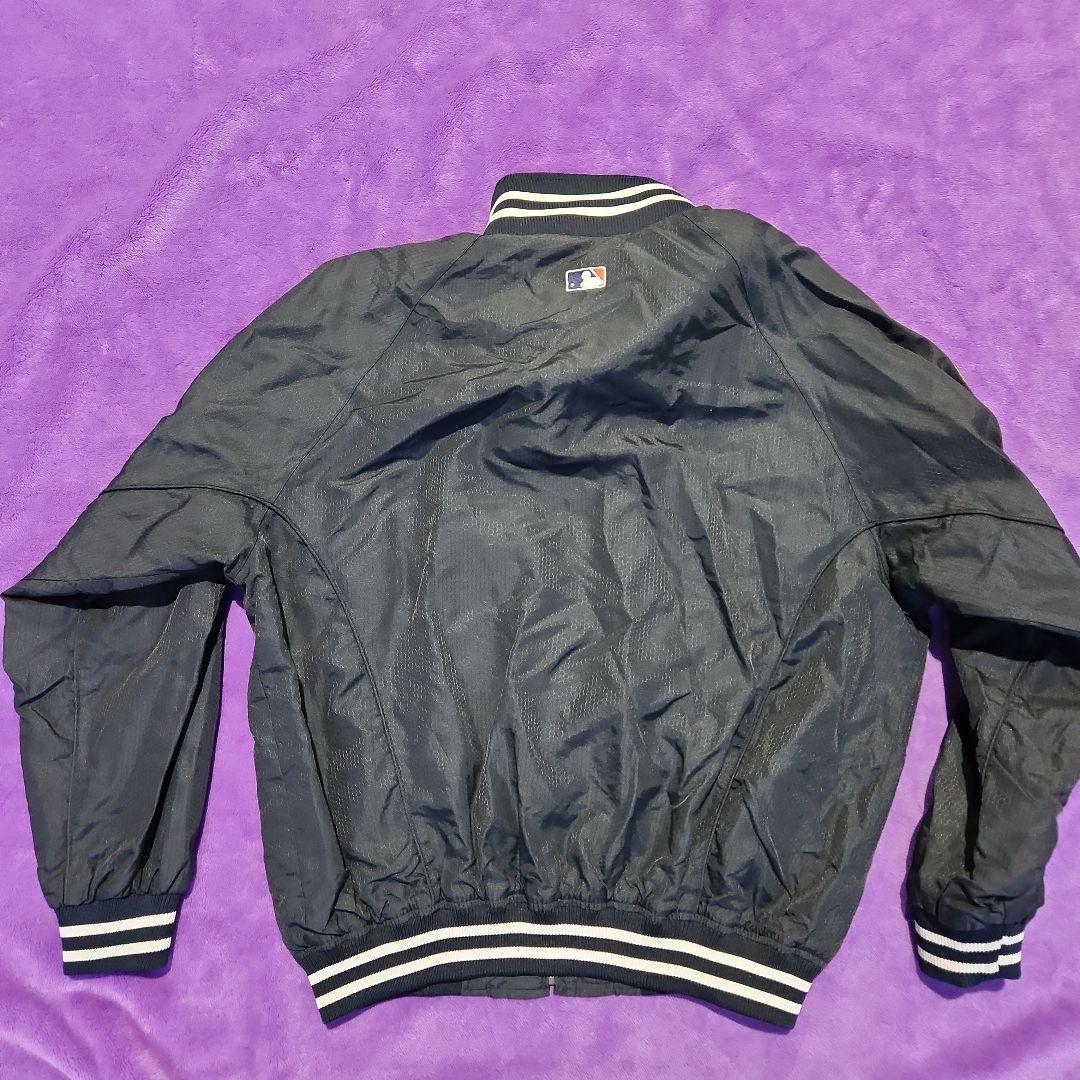 ヤンキース マジェスティック 90s 刺繍スタジャン XL ブラックネイビー