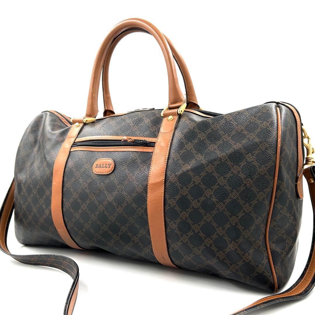 BALLY 454 ボストンバッグ 2way 斜め掛け PVCレザー ブラック - メルカリ