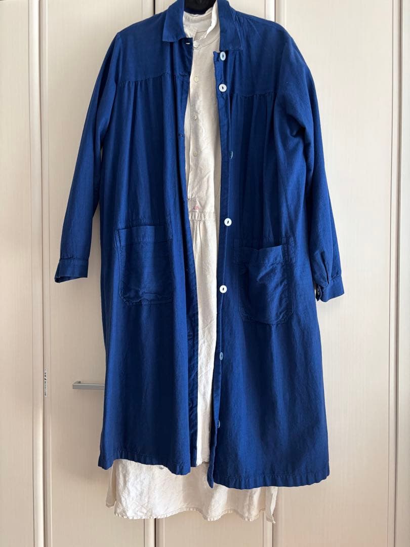 フランスアンティーク ワークシャツ シャツワンピ リネン 羊飼い