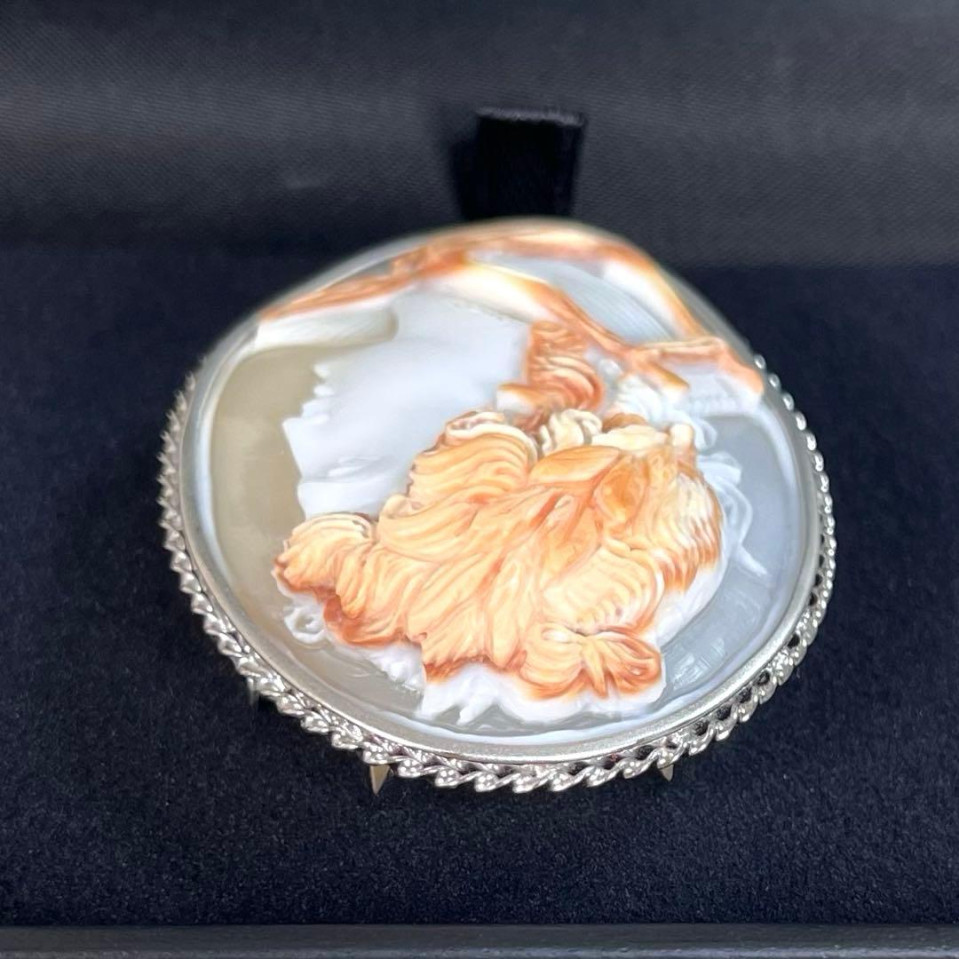 未使用級】Giuseppe Tesoriere作 カメオ ブローチ 証明書付き - メルカリ