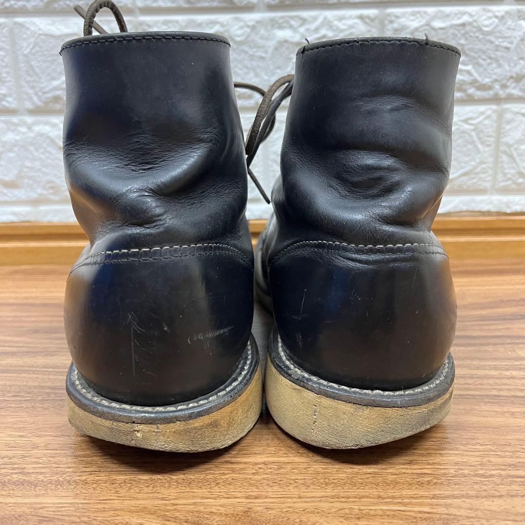 レッドウィング 8165 刺繍羽タグ プレーントゥブーツ 8D ブラック