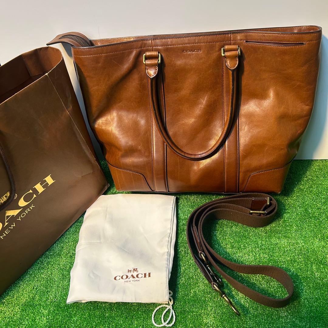 COACH 2WAY レザーバッグ　ブラウン USA製 COACH オールドコーチ 2way レザー バッグ