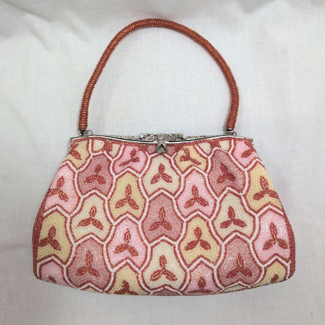 昭和レトロ】和装用ビーズバッグ がま口 - メルカリ