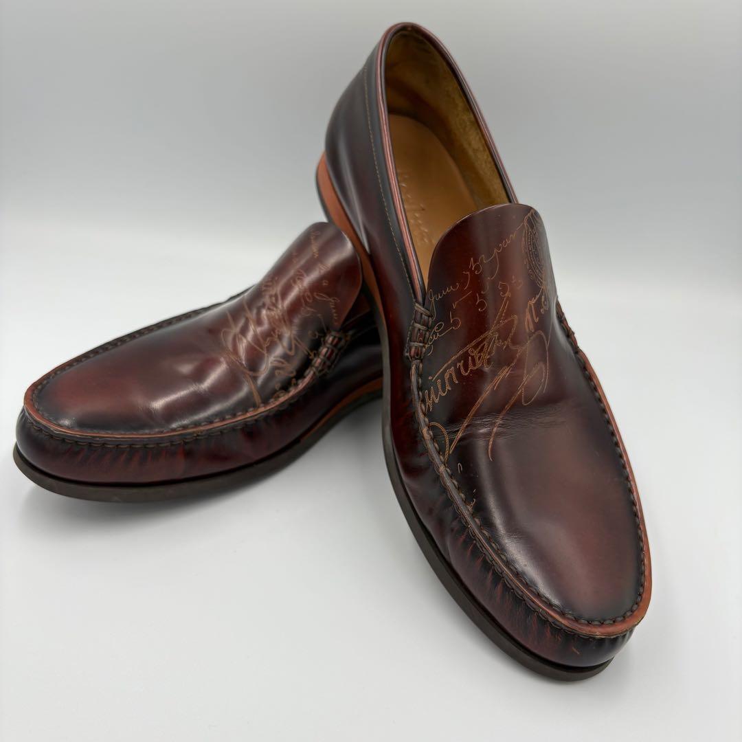 美品☆ ベルルッティ シューズ カリグラフィ ローファー 紳士 8 1/2 Berluti（ベルルッティ） 名作 ラピエセルプリゼ スクリット
