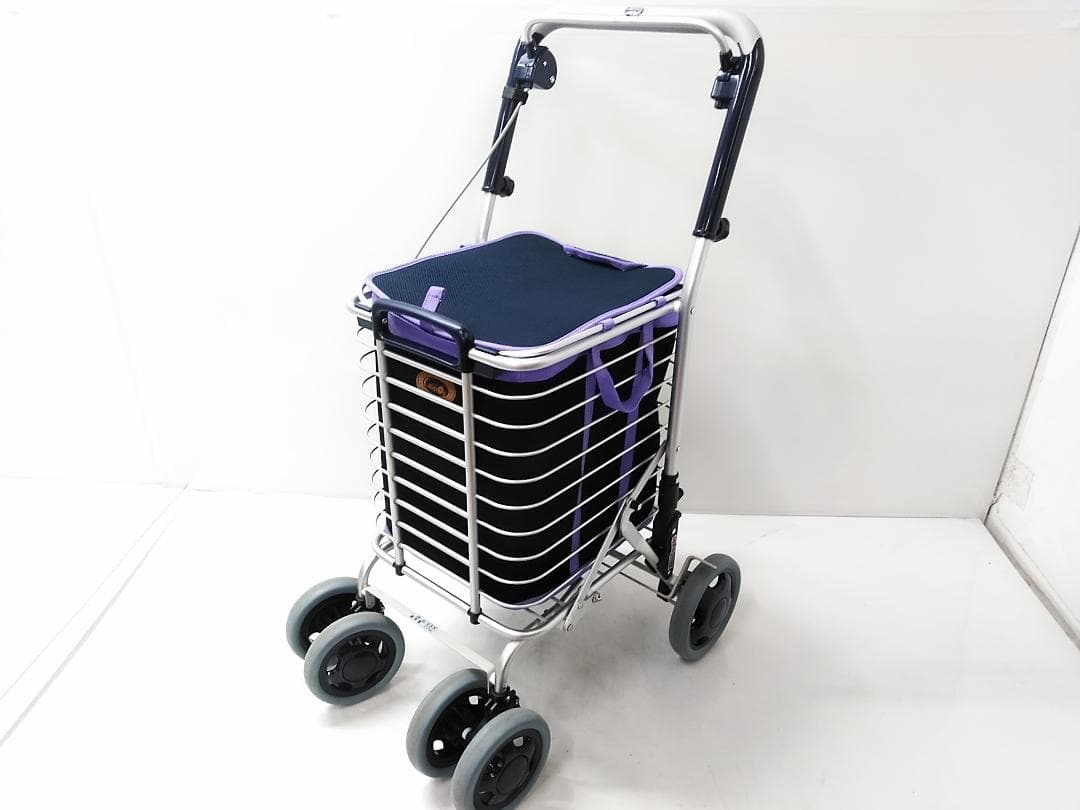ユーバ産業 ショッピングカート シルバーカー アルミワイヤーカート□ ユーバ産業】アルミワイヤーカート A-0245 | 手押し車 通販の