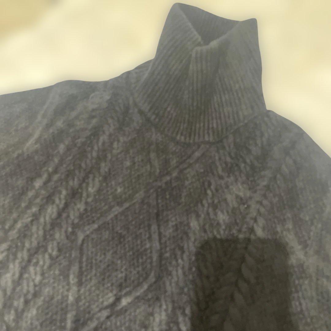 ABYTS佐藤健 ケーブル編みタートルネックニット 黒 - メルカリ