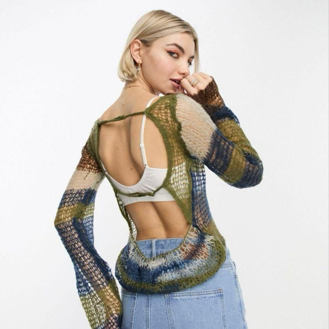 jaded london メッシュ ニット ハンソヒ - メルカリ