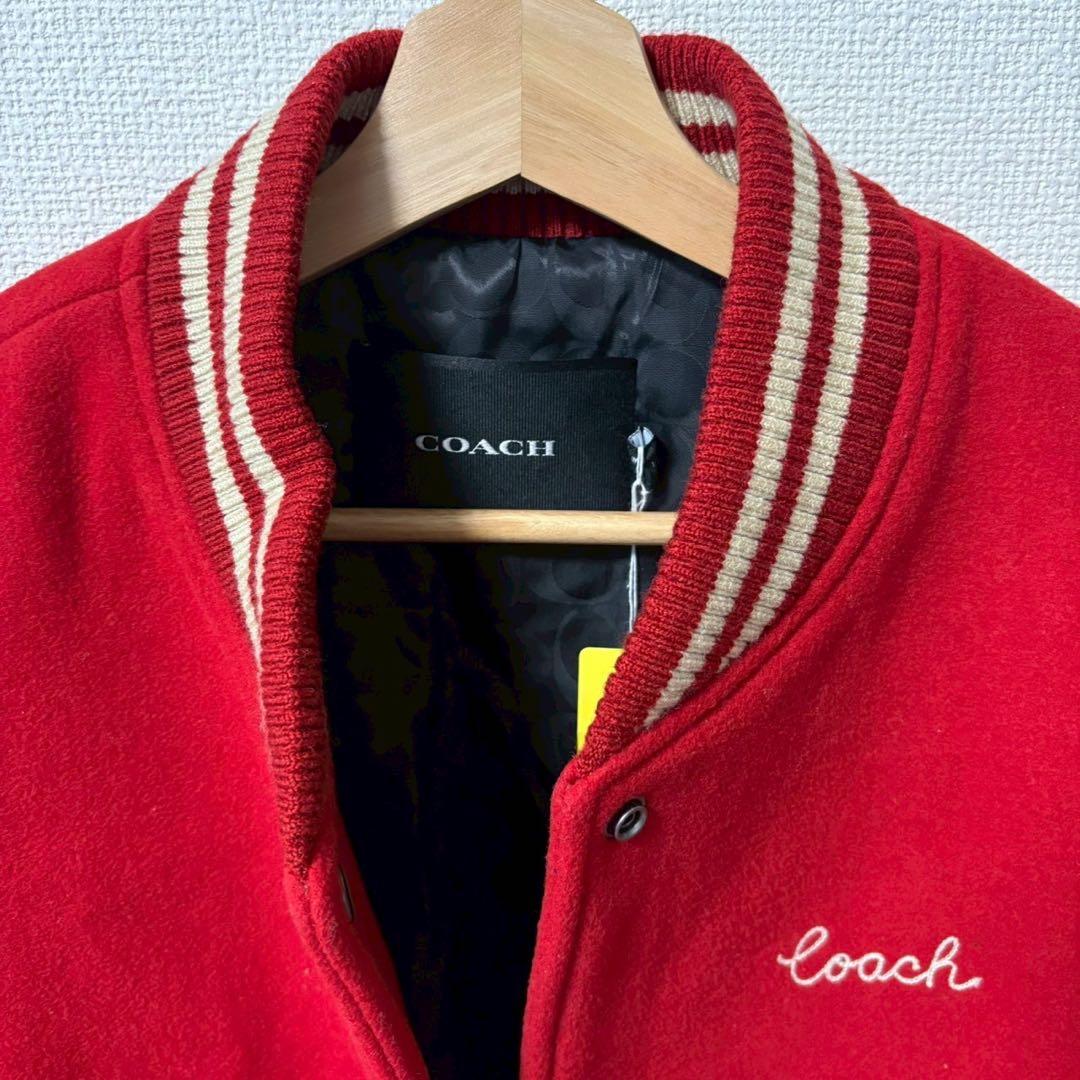 コーチ COACH スタジャン レッド 防護カバー付き - メルカリ