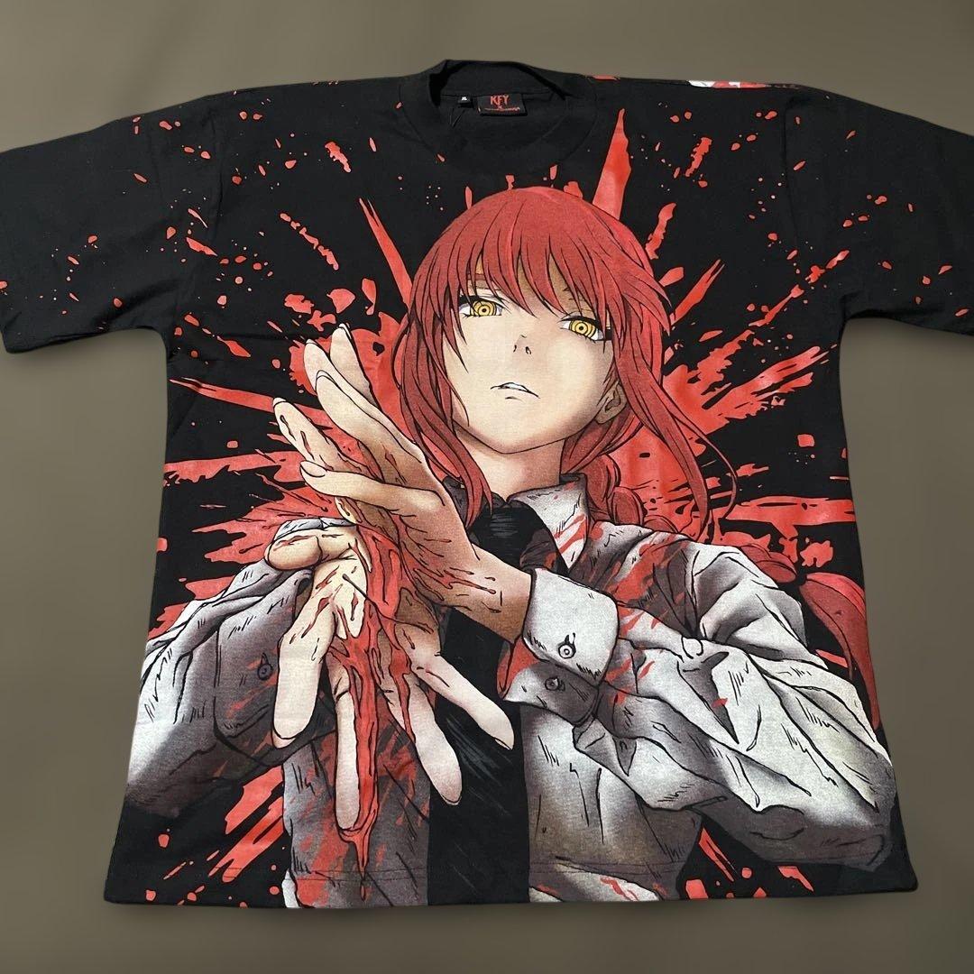 チェンソーマン マキマ 手刷り シルクスクリーン Tシャツ 海外限定